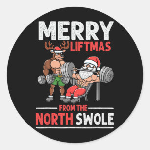 Adesivo Feliz Liftmas Do Peso Dos Papais noeis Musculares 