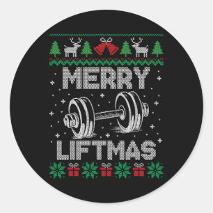 Adesivo Feliz Liftmas Engraçado Malhação de Workout de Nat
