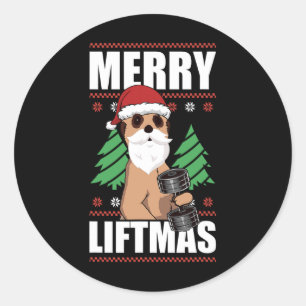 Adesivo Feliz Liftmas Natal Fortalecimento Treinamento Eng