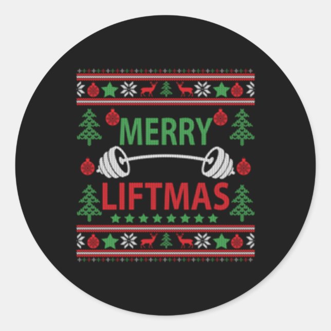 Adesivo Feliz Liftmas Ugly Gym Workout (Frente)