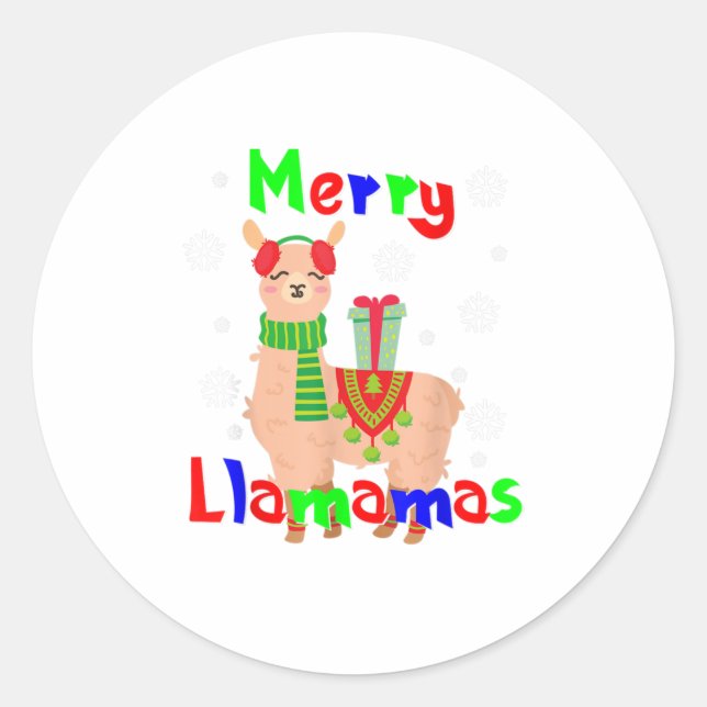 Adesivo Feliz Llamas Natal (Frente)