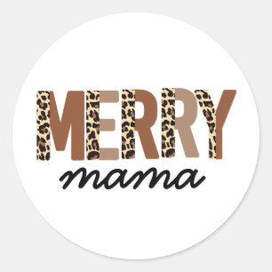 Adesivo "Feliz Mama" Moderna Bloqueio de Cor Leopard Boho