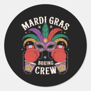 Adesivo Feliz Mardi Gras Day Boxando tripulante mascarado