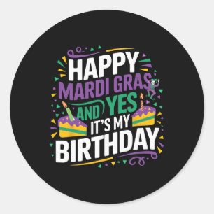 Adesivo Feliz Mardi Gras Sim Minha Festa De Aniversário