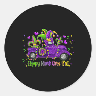 Adesivo Feliz Mardi Gras Y'all Truck Leopard Mardi Gras Bo