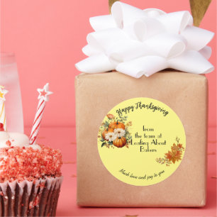 Adesivo Feliz Marketing Comercial de Ação de Graças/outono