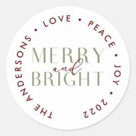 Adesivo Feliz Maroon Sage e Família Bright de Natal