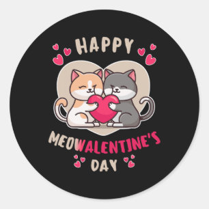 Adesivo Feliz Meowalentine Solteiro Meninas Adoram Cat Hol