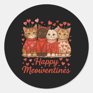 Adesivo Feliz Meowentines Fofo Dia dos Namorados Amante de