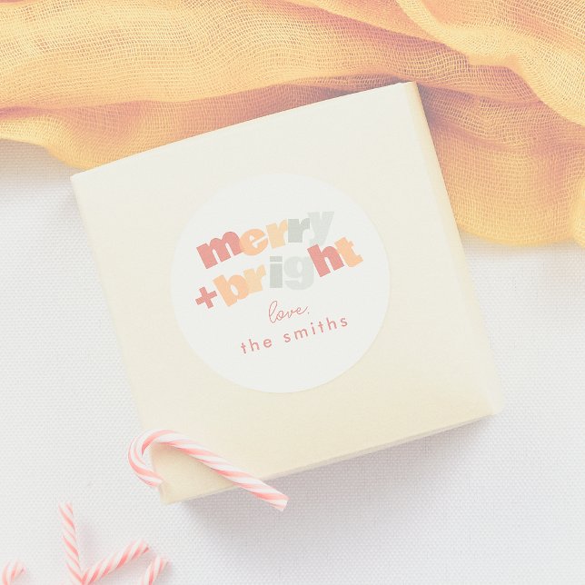 Adesivo Feliz moderna e Natal da família brilhante (Criador carregado)