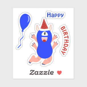 Adesivo Feliz monstro azul