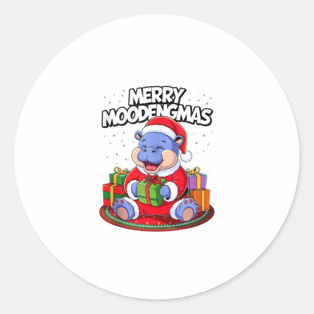Adesivo Feliz Moo Deng Moodengmas Bebê Hippo Chr (Frente)