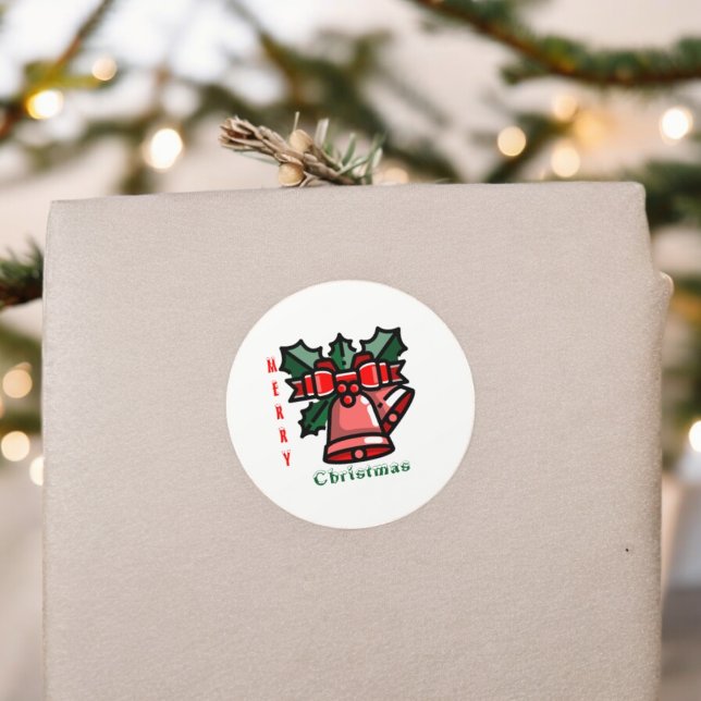 Adesivo Feliz Natal (christmas bells party theme sticker,birthday party sticker,gift pack,envelope,return gift sticker)