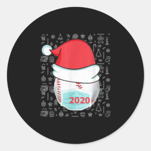 Adesivo Feliz Natal 2020 Baseball Santa Hat