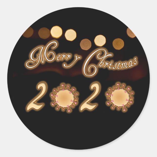 Adesivo Feliz Natal 2020 em tempos de Corona! (Frente)