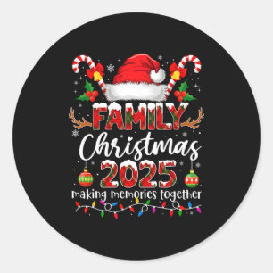 Adesivo Feliz Natal 2025 Família de Pijamas Combinando Nat