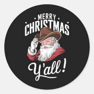 Adesivo Feliz Natal a Todos Cowboy Country Papai Noel