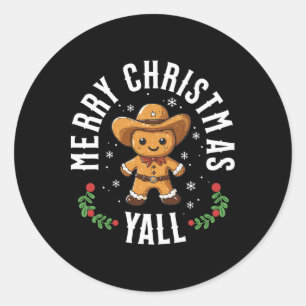 Adesivo Feliz Natal a todos Gingerbread Cowboy Cumprimento