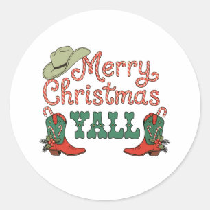 Adesivo Feliz Natal a todos, Natal Western Country Cowboy
