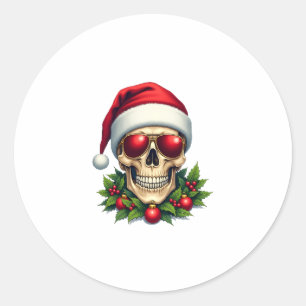 Adesivo Feliz Natal Açúcar Caveira Papai Noel Chapéu Famíl