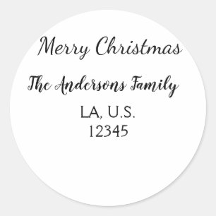 Adesivo Feliz Natal adicionar nome da família endereço nom