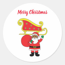 Adesivo Feliz Natal afro-americano Papai Noel