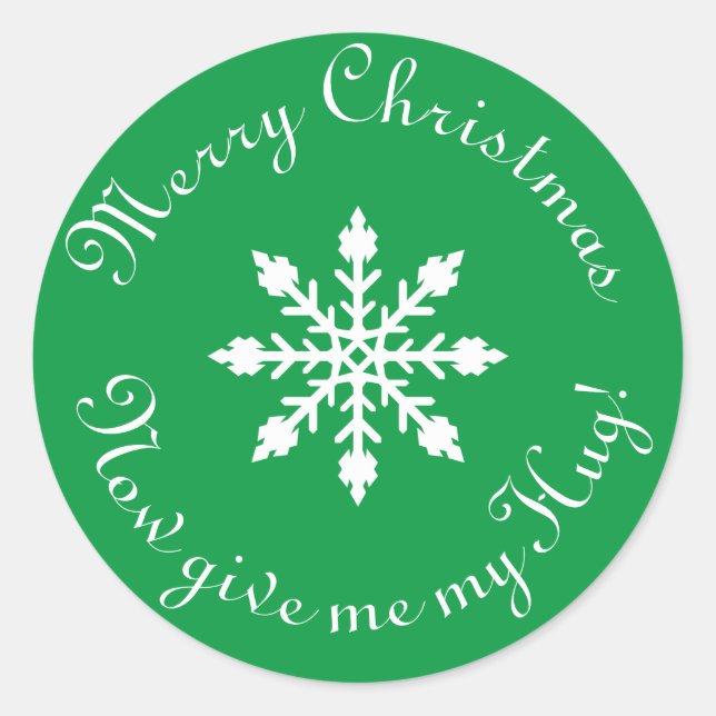 Adesivo Feliz Natal Agora me dê meu abraço! (Frente)