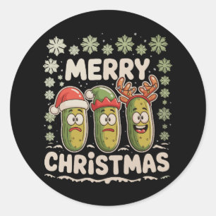 Adesivo Feliz Natal Amante de Pepino Luzes de Natal Feio