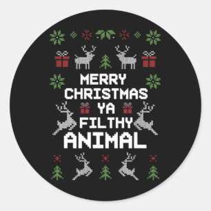 Adesivo Feliz Natal Animal Sujo Ya