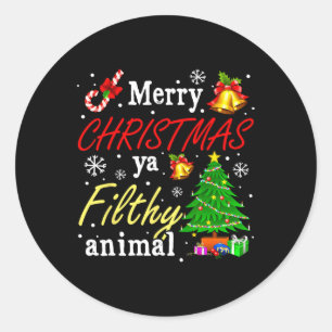 Adesivo Feliz Natal Animal Sujo Ya Engraçado Família Xmas