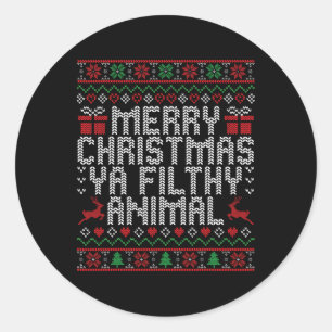 Adesivo Feliz Natal Animal Sujo Ya Xmas Family Pajam