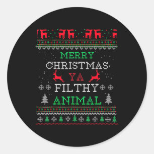 Adesivo Feliz Natal Animal Sujo Ya Xmas Pajama Famil