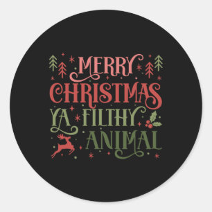 Adesivo Feliz Natal Animal Sujo Ya Xmas Pajama Ugly