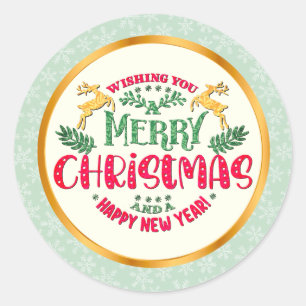 Adesivo Feliz Natal & Ano Novo Festa de Fim de Ano