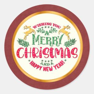 Adesivo Feliz Natal & Ano Novo Festa de Fim de Ano