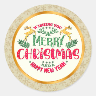 Adesivo Feliz Natal & Ano Novo Festa de Fim de Ano
