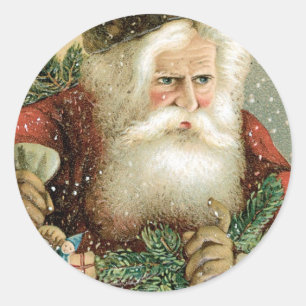 Adesivo Feliz Natal antiquado Papai Noel
