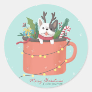 Adesivo Feliz Natal: Arte Ilustradora de Cão