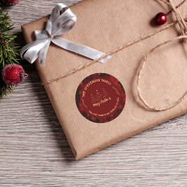 Adesivo Feliz Natal Árvores Burgundy