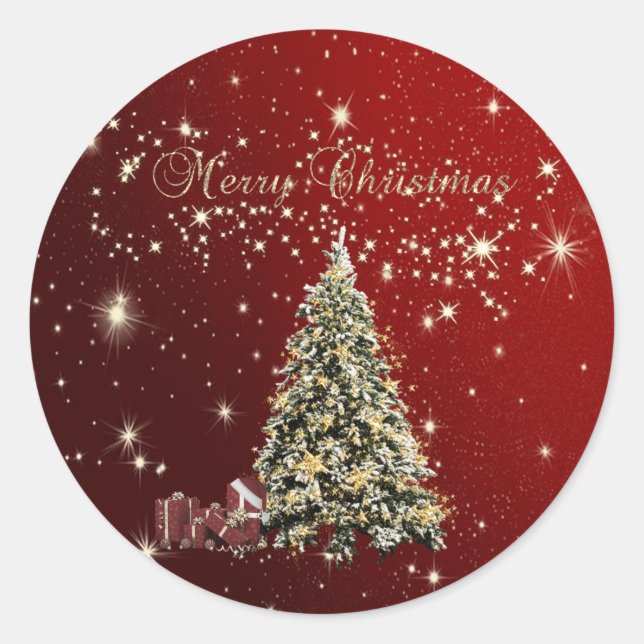 Adesivo Feliz Natal,Árvores de Natal ,Presentes de Férias  (Frente)