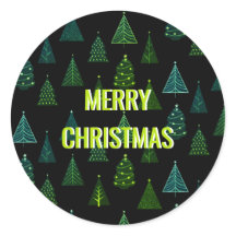 Feliz Natal! Árvores de Natal Pretas e Verdes