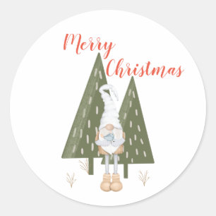 Adesivo Feliz Natal Árvores Gnomo Escandinavo