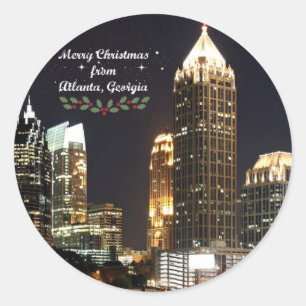 Adesivo Feliz Natal, Atlanta, Georgia Skyline