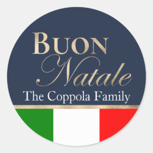 Adesivo Feliz Natal Bandeira Italiana Azul Marinho Natal D