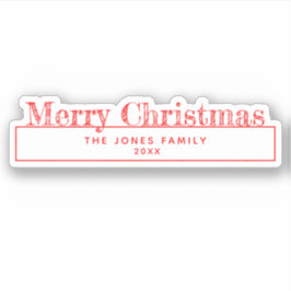 Adesivo Feliz Natal Beija-Cut Sticker com Nome da Família