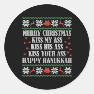 Adesivo Feliz Natal Beije Meu Dele Seu Feliz Hanukkah 