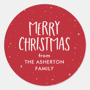 Adesivo Feliz Natal, belas estrelas vermelhas, pontos de N