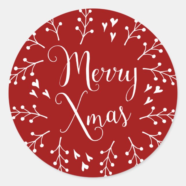 Adesivo Feliz Natal, Berries e Copas Brancos e Copas (Frente)