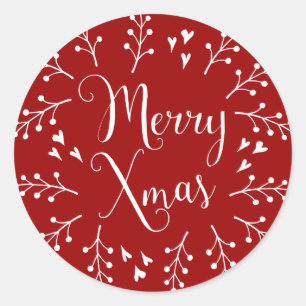 Adesivo Feliz Natal, Berries e Copas Brancos e Copas