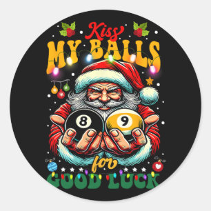 Adesivo Feliz Natal Billiards Beija-Me Por Boa Sorte